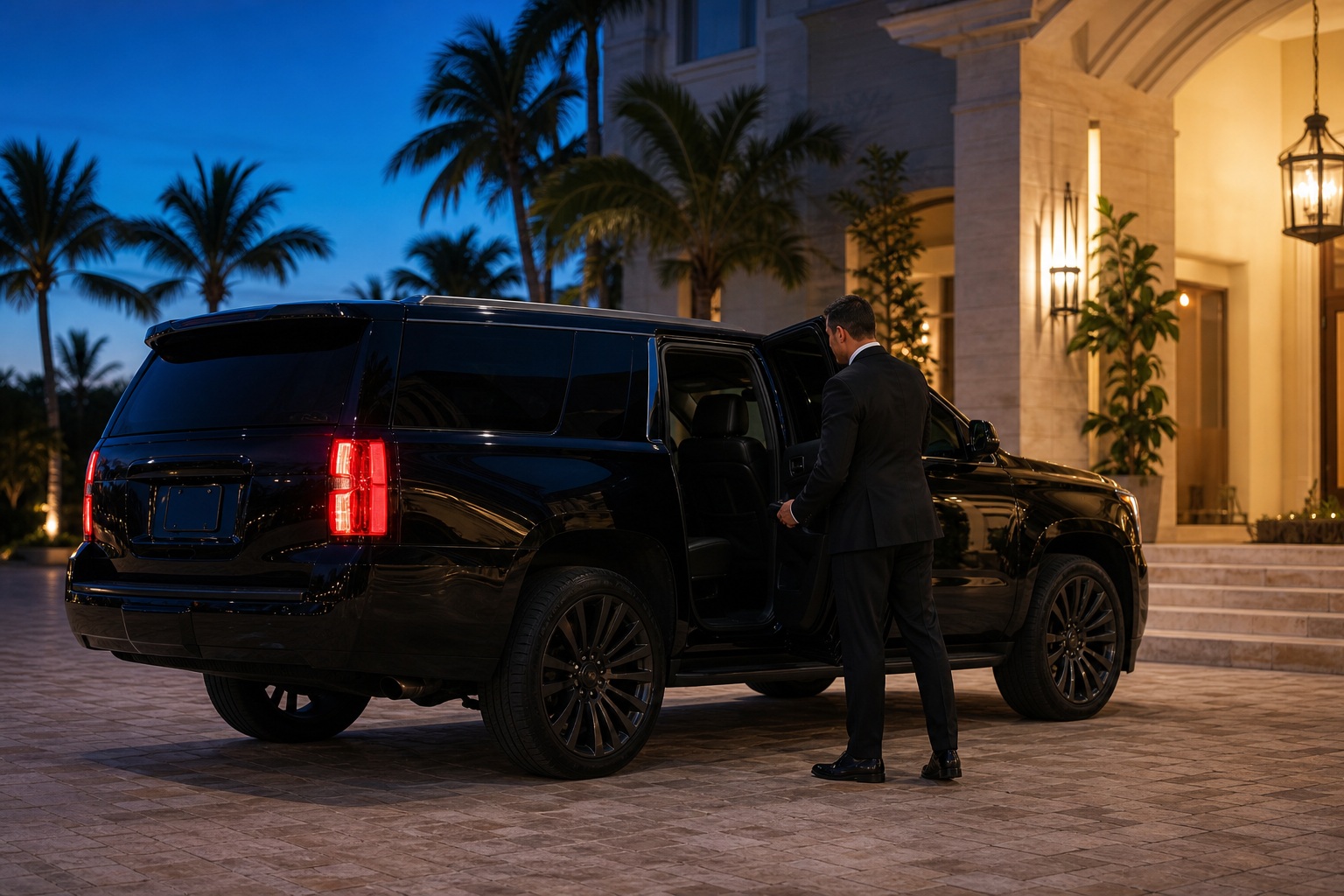 Black Chevrolet Suburban at a Palm Beach residence